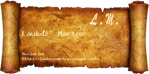 Laukó Martos névjegykártya